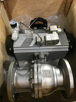 2 Way On Off Ball Valve フランジ端 パネウマティックアクチュエーター