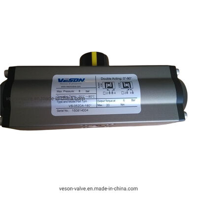 ISO5211/DIN3337 Compliant VDI/VDE3845 Compliant Hard Anodized Rack Pinion Pneumatic Actuator with Double Acting Spring Return