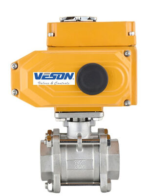 モーターバルブ用途向け 60Nm出力トルク IP67筐体 アルミニウム合金ハウジング付き電動ボールバルブ